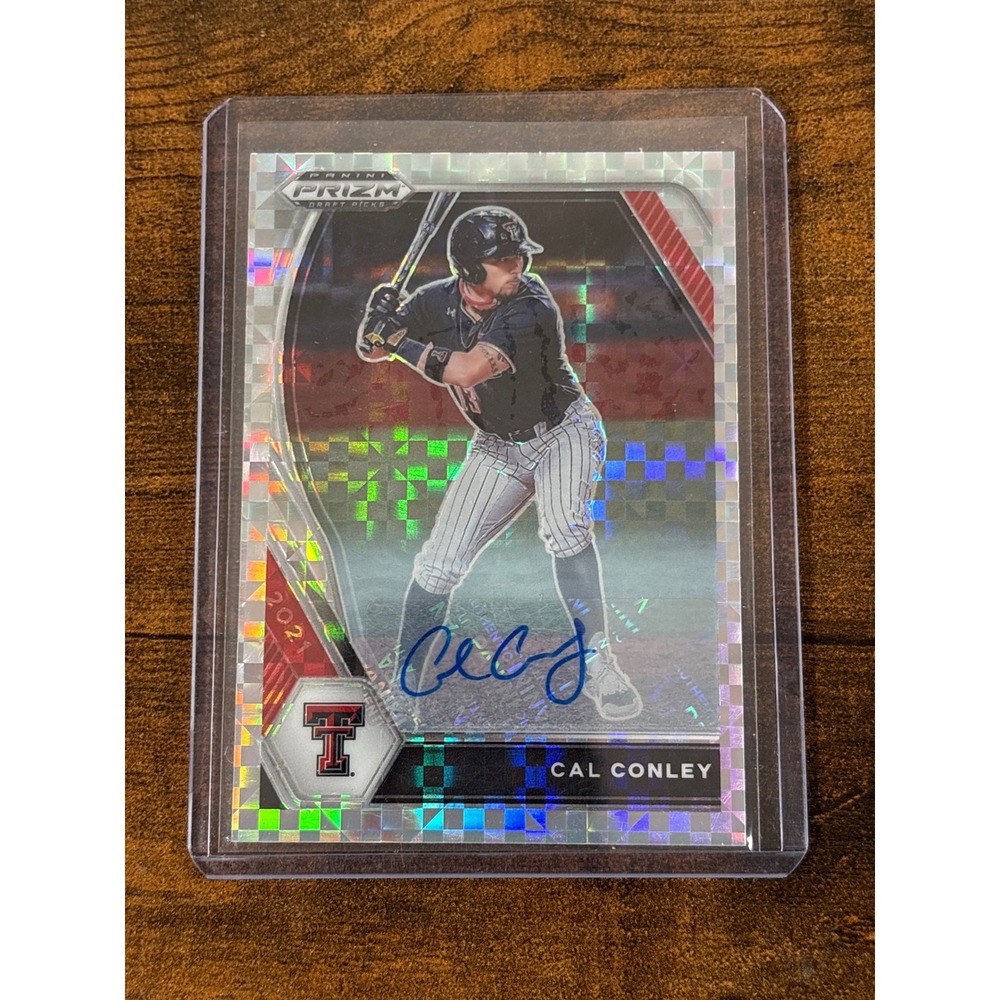 2021 Panini Prizm Draft Picks Cal Conley Auto Silver Mojo /17 Texas Tech PDP126